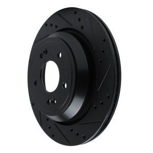 Hyundai Equus Brake Rotor (1) - Rear Right - R1 Concepts - Drilled & Slotted - Black - `11-`17